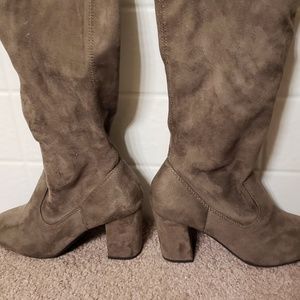 Brown suede boots